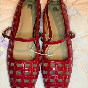 Wild Fable Red Patent Checkered Flats Valentine’s Day